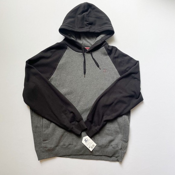 STARTER Other - VTG Starter Sweatshirt Hoodie Adult XL Black Gray Embroidered Logo Pullover 90s